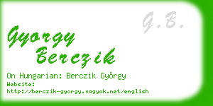 gyorgy berczik business card