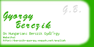 gyorgy berczik business card